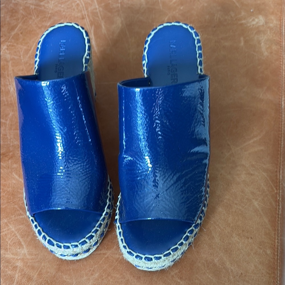 Karl Lagerfeld Blue Espadrille Slides